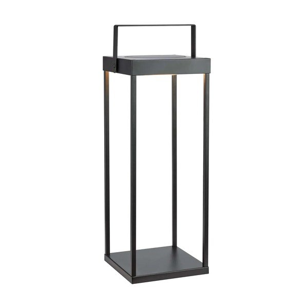 Черен екстериорен LED фенер със соларен панел с USB (височина 53 cm) Pure – Markslöjd