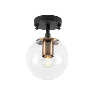Черно осветително тяло за таван със стъклен абажур ø 15 cm Atmaca – Opviq lights