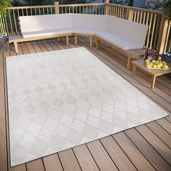 Кремав външен килим 194x290 cm - Elle Decoration-image-1