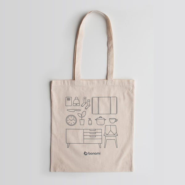 Кремава платнена чанта - Bonami-image-1