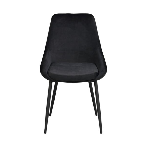 Черни кадифени трапезни столове в комплект от 2 броя Sierra - Rowico-image-3