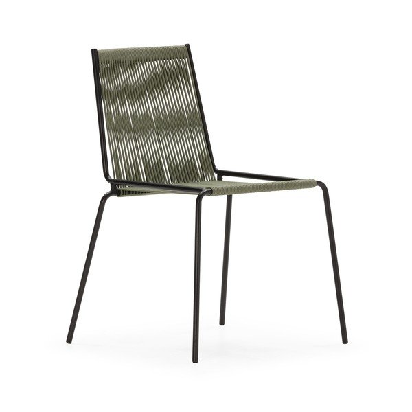 Зелени метални трапезни столове в комплект за подреждане 2 бр. Emily – Marckeric