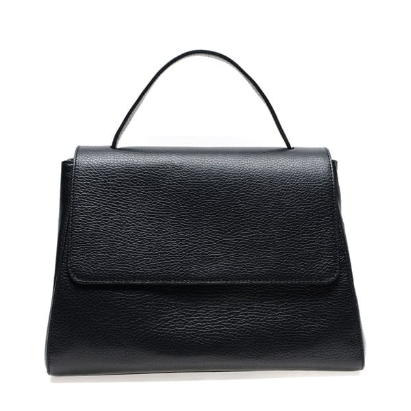 Черна кожена чанта за ръка - Renata Corsi