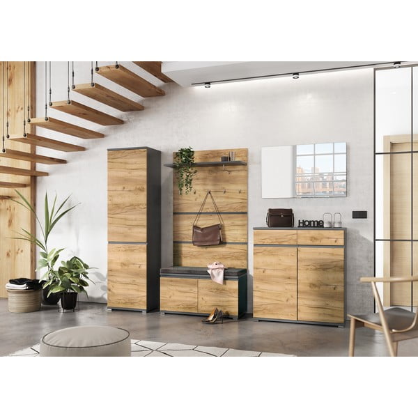 Панел за закачалки в дъбов декор в естествен цвят Lissabon - Germania-image-4