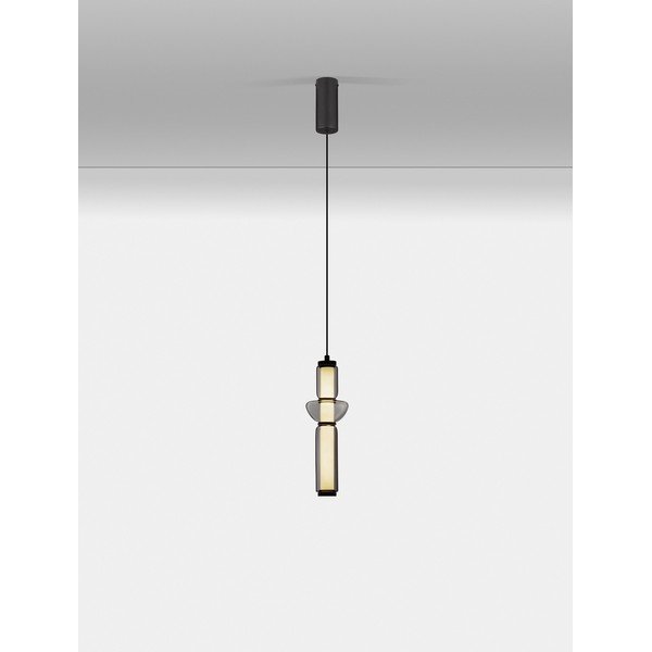 Сиво стъклено LED затъмняващо се висящо осветително тяло ø 12 cm Ulon – Nova Luce-image-4