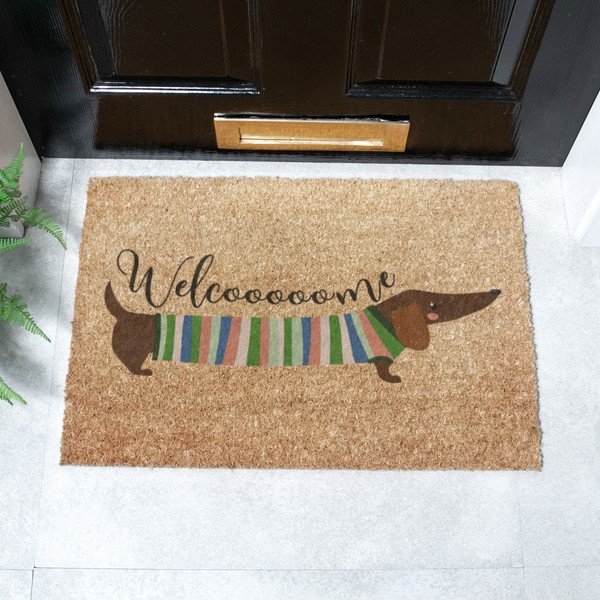Изтривалка от кокосови влакна 40x60 cm Welcome Sausage Dog – Artsy Doormats-image-2