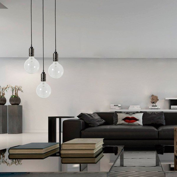 Черна висяща лампа без абажур Vintage - SULION-image-1