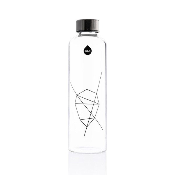 Бяло-черна стъклена бутилка за пътуване 0,75 л Mismatch - Equa-image-2