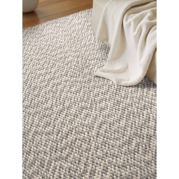 Светлосив/кремав ръчно изработен вълнен килим 140x200 cm Lyon Beans – Elle Decoration-image-3