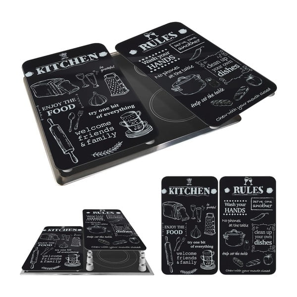 Капаци за печка 2 бр. от закалено стъкло 52x30 cm Kitchen Rules – Maximex-image-3