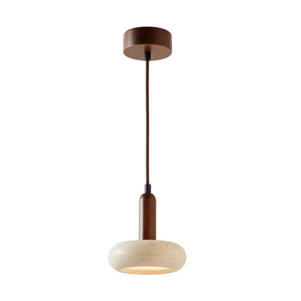 Кафяво/бежово LED висящо осветително тяло с каменен абажур ø 15 cm Karo – Opviq lights