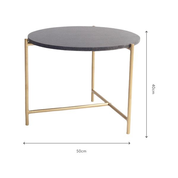 Масичка за кафе с черен мраморен плот Velvet Atelier, ø 50 cm - Really Nice Things-image-4