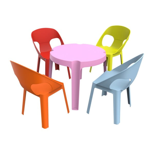 Детски градински комплект 1 розова маса и 4 стола Julieta - Resol