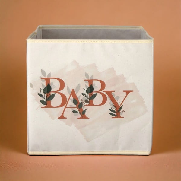 Бежова текстилна кутия за съхранение 30x30x30 cm – Mioli Decor-image-1