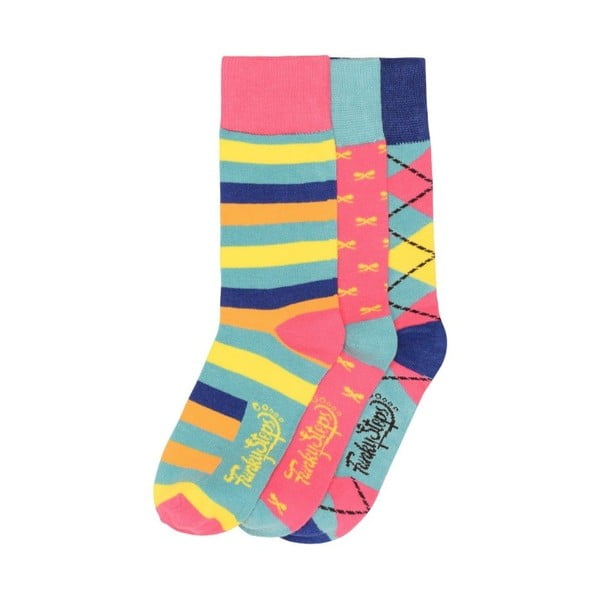 Sada 3 párů barevných ponožek Funky Steps Stripes, velikost 35 – 39