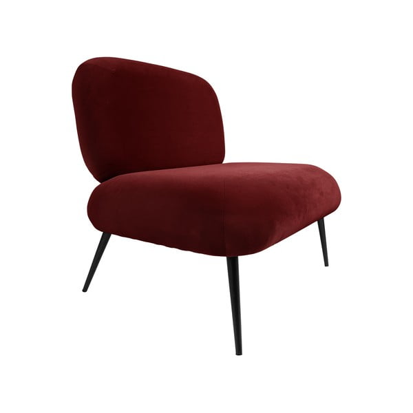 Тъмночервено кадифено кресло Puffed - Leitmotiv
