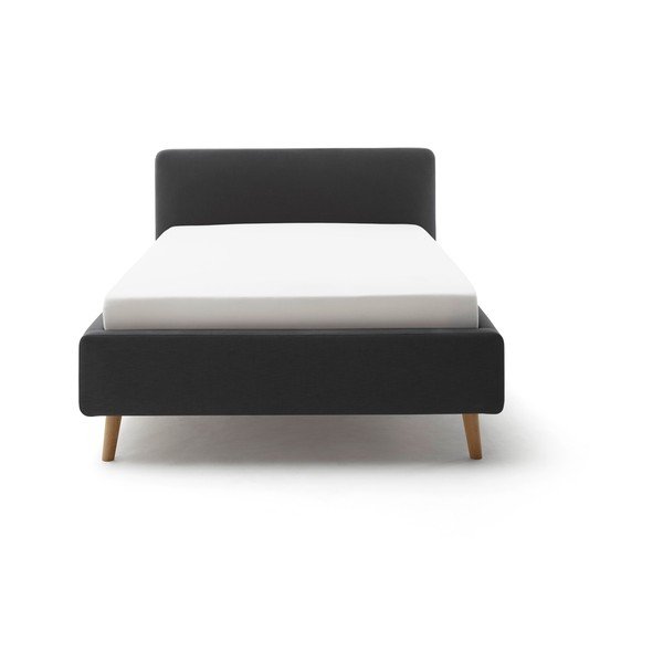 Антрацитно единично легло 120x200 cm тапицирано без ламелно дъно Mattis – Meise Möbel-image-3