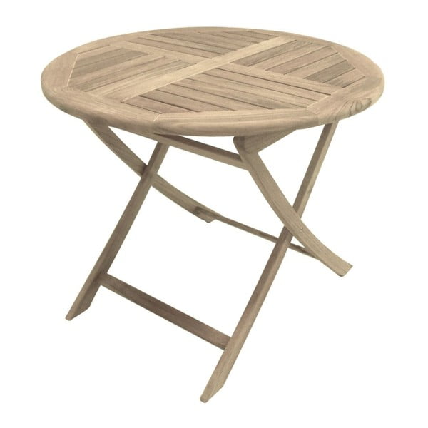 Zahradní skládací stůl z teakového dřeva ADDU Solo, ⌀ 90 cm