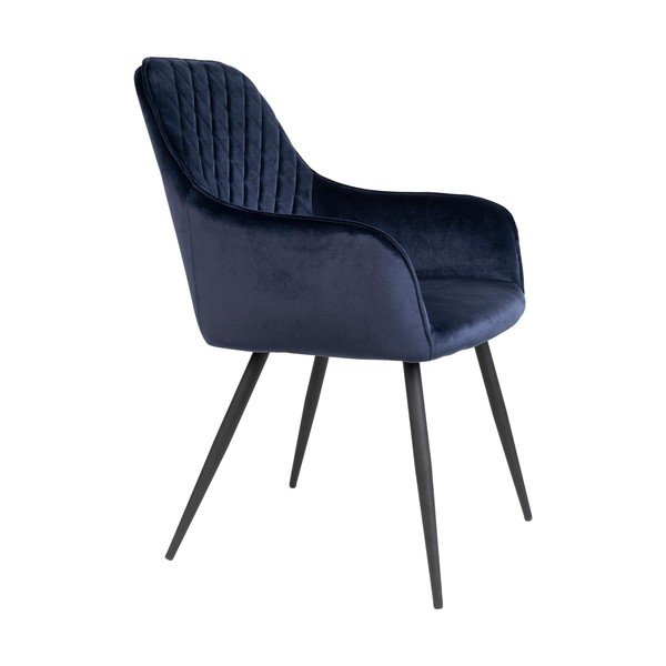 Тъмносини тапицирани трапезни столове в комплект с подлакътници 2 бр. Harbo – House Nordic-image-3