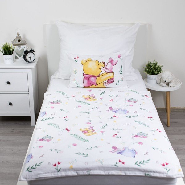 Памучно детско спално бельо за детско креватче 100x135 cm Winnie the Pooh "Pooh Hugs" – Jerry Fabrics-image-4