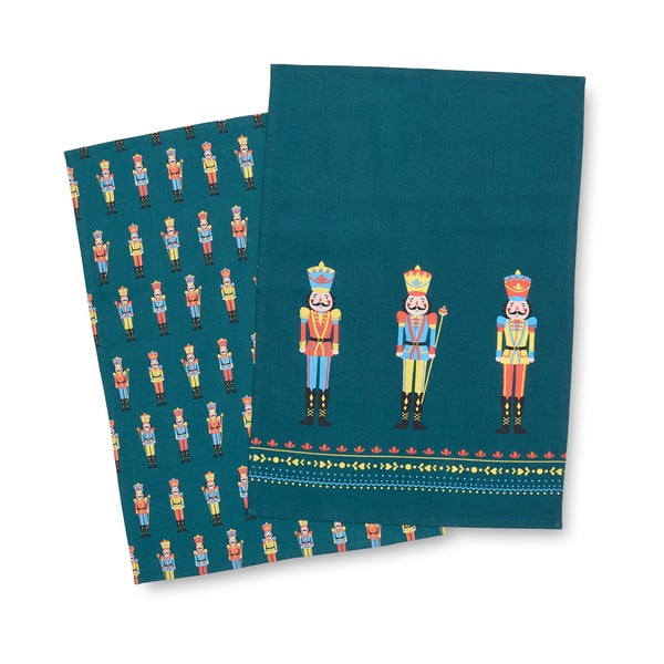 Памучни кърпи в комплект от 2 броя с коледен мотив 50x70 cm Nutcracker - Catherine Lansfield