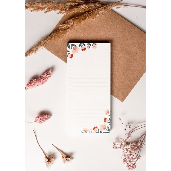 Линиран лист за откъсване с мотив Цветя , 70 листа - Printintin-image-1