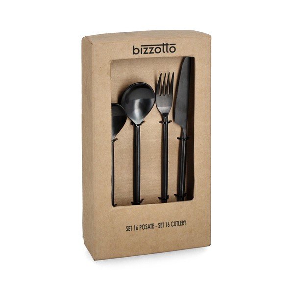 Черен прибори за хранене 16 бр. от неръждаема стомана за 4 души Bronte – Bizzotto-image-1