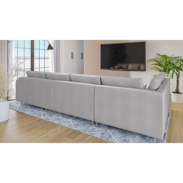 Светлосив ъглов диван (десен ъгъл) Ariella - Ropez-image-3