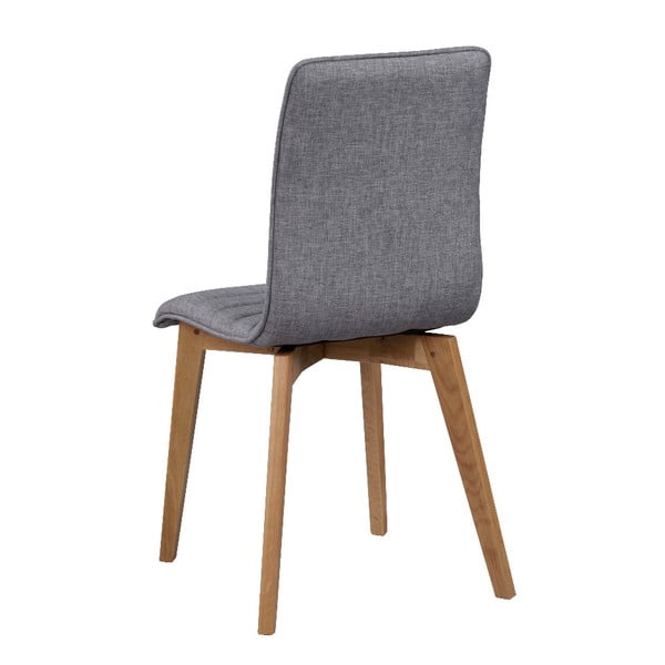 Сив трапезен стол с кафяви крака Grace - Rowico-image-4