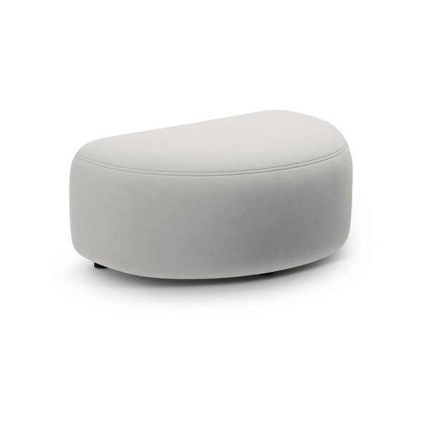 Светлосива кадифена табуретка Kate – Micadoni 