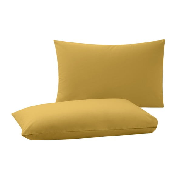 Комплект от 2 жълти калъфки за възглавници Basic, 50 x 70 cm - Bella Maison