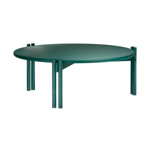 Зелена кръгла масичка за кафе от масивен бор ø 80 cm Sticks – Karup Design-image-3