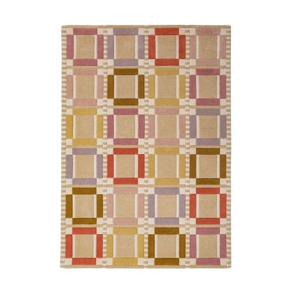 Ръчно изработен вълнен килим в естествен цвят 160x230 cm Quadro Wool – Flair Rugs