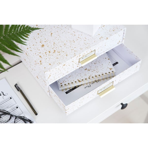 Кутия за чекмеджета с 2 отделения в златисто и бяло Birger - Bigso Box of Sweden-image-2