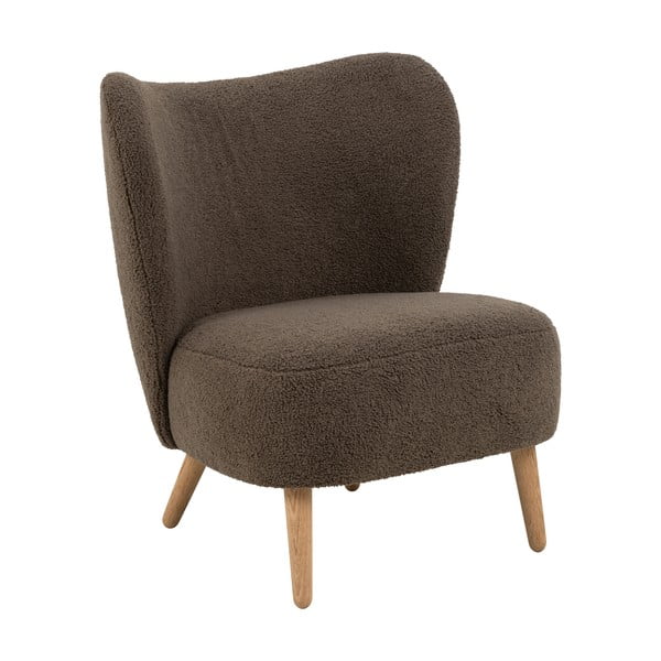 Кафяво кресло от букле Elmont – Actona