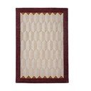 Бордо/в естествен цвят ръчно изработен вълнен килим 200x290 cm Apex Border Wool – Flair Rugs