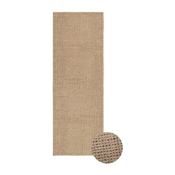 Ръчно изработена вълнена пътека подходяща за пране в естествен цвят 80x230 cm Unexpected Wool – Lorena Canals