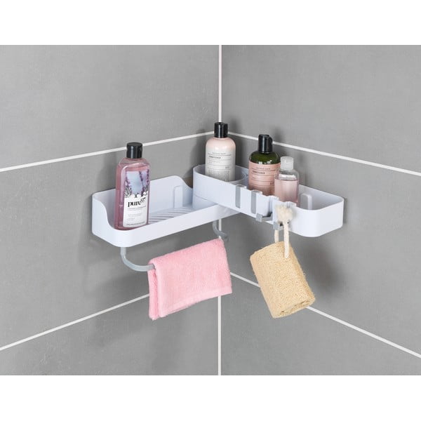 Бял ъглов самоносещ рафт за баня - Maximex-image-3