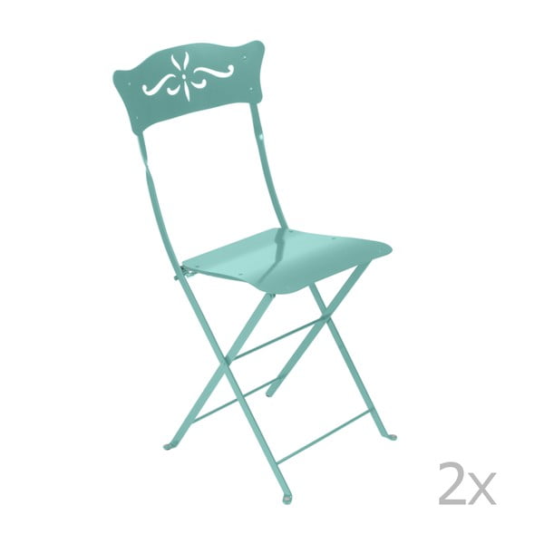 Комплект от 2 сини метални сгъваеми градински стола Bagatelle - Fermob