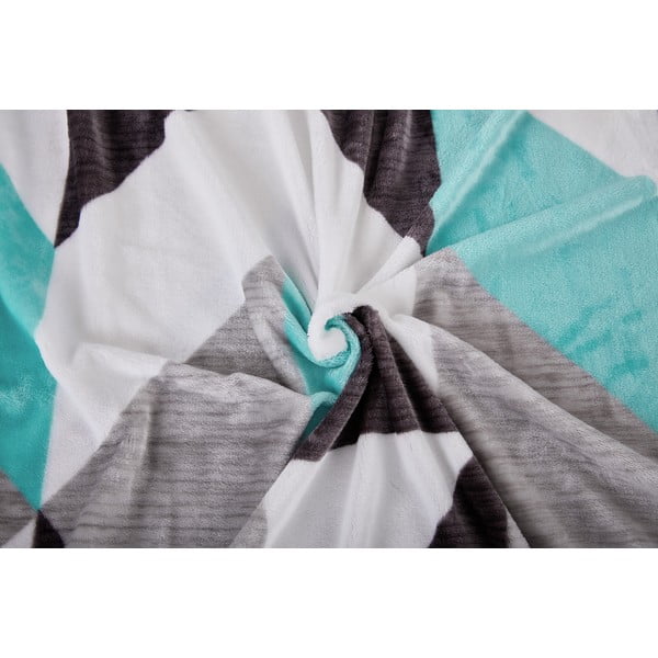 Сиво-тюркоазено единично  спално бельо от микроплюш 140x200 cm Abstract  – My House-image-1