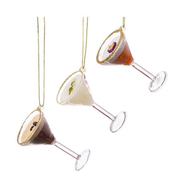 Стъклени Коледни украси в комплект 3 бр. 15,5 cm Martini Cocktail – Sass & Belle