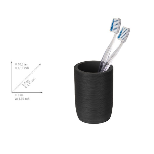 Черна чаша за четки за зъби от полиресин Altavalle – Wenko-image-4