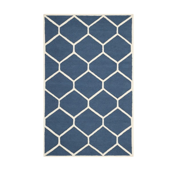 Tmavě modrý vlněný koberec Safavieh Lulu 121 x 182 cm