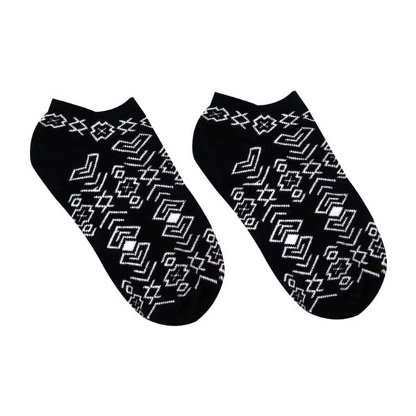 Черни памучни чорапи до глезена Geometry, размер 43-46 - HestySocks