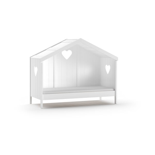 Бяло детско легло къща от масивен бор 90x200 cm AMORI – Vipack
