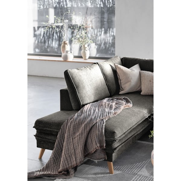 Тъмносив разтегателен ъглов диван (ляв ъгъл) Charming Charlie – Miuform-image-4