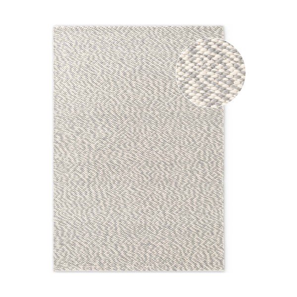 Светлосив/кремав ръчно изработен вълнен килим 140x200 cm Lyon Beans – Elle Decoration