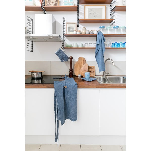 Синя памучна кухненска ръкавица - Tiseco Home Studio-image-2