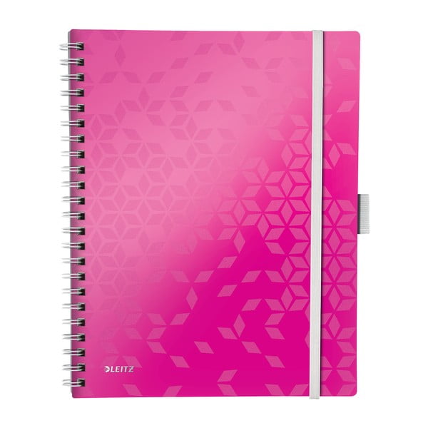 Розова мобилна тетрадка с подвързия , 80 страници WOW - Leitz
