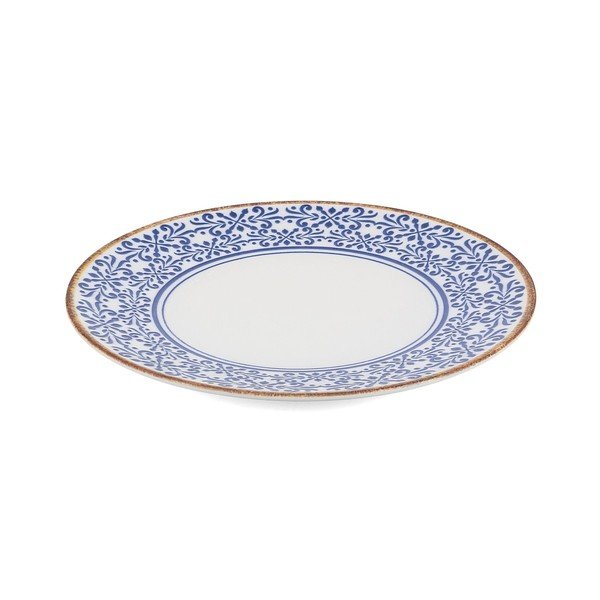 Бяла/синя порцеланова чиния за сервиране ø 32 cm Azul – BonBistro-image-2